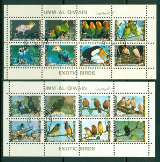 Umm-al-Qiwain-1972-Mi1418-1433-Birds-II-small-size-2xsheetlet-CTO