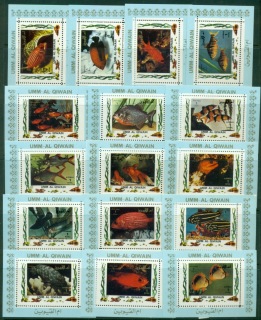 Umm-al-Qiwain-1972-Mi1466-1481-Tropical-Fish-II-Blue-Perf-16xDLMS-MLH