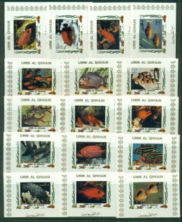 Umm-al-Qiwain-1972-Mi1466-1481-Tropical-Fish-II-White-IMPERF-16xDLMS-MLH