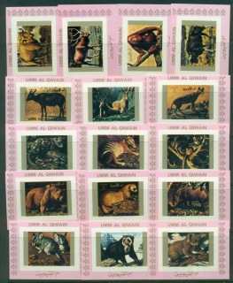 Umm-al-Qiwain-1972-Mi1530-1545-Animals-in-Danger-of-Extinction-II-Pink-IMPERF-16xDLMS-MLH