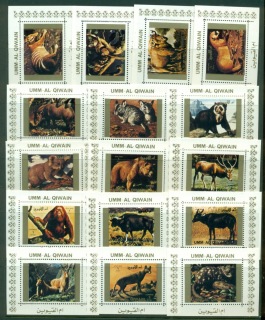 Umm-al-Qiwain-1972-Mi1530-1545-Animals-in-Danger-of-Extinction-II-White-Perf-16xDLMS-MLH