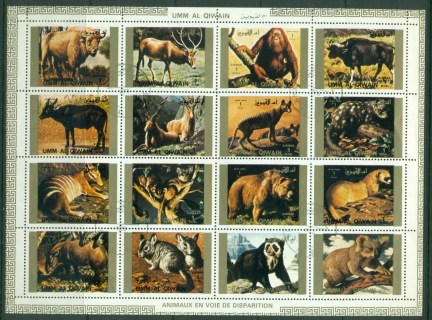 Umm-al-Qiwain-1972-Mi1530-1545-Animals-in-Danger-of-Extinction-II-sheetlet-CTO