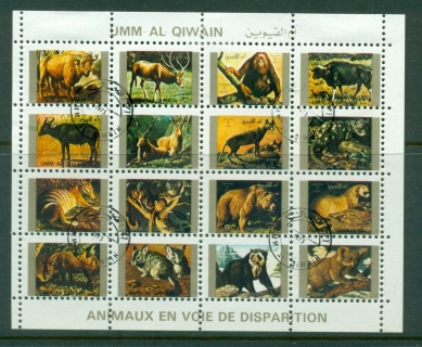 Umm-al-Qiwain-1972-Mi1546-1561-Animals-in-Danger-of-Extinction-II-small-size-sheetlet-CTO