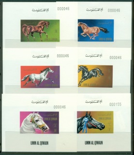 Umm-al-Qiwain-1972-Mi496-501-Horses-6xDLMS-MLH