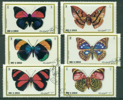 Umm-al-Qiwain-1972-Mi623-628-Moths-Butterflies-CTO