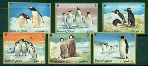 Umm-al-Qiwain-1972-Mi630B-635B-Penguins