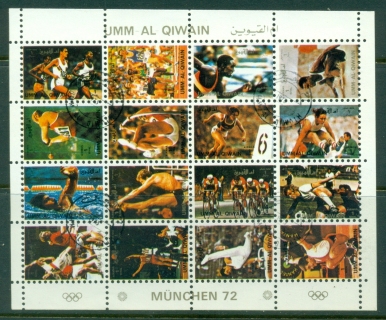 Umm-al-Qiwain-1972-Mi954-969-Summer-Olympics-Munich-sheetlet-small-size-CTO