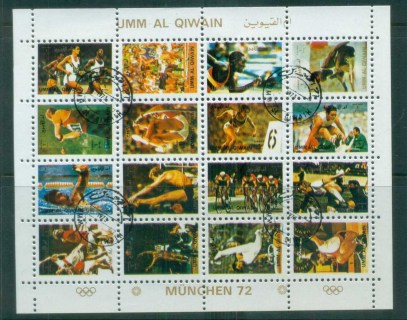 Umm-al-Qiwain-1972-Munich-Olympics-small-size-Sheetlet-CTO