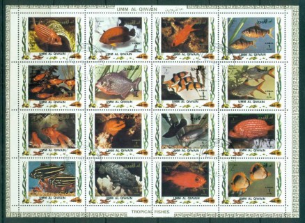 Umm-al-Qiwain-1973-Tropical-Fishes-Sheetlet-CTO