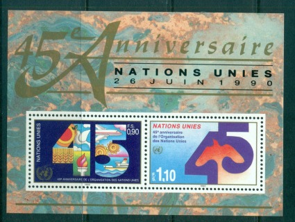 UN-Geneva-1990-UN-45th-Anniversary-MS-MUH-lot57524