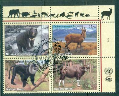 UN-Geneva-2004-Endangered-Species-Blk-4-CTO-lot66052