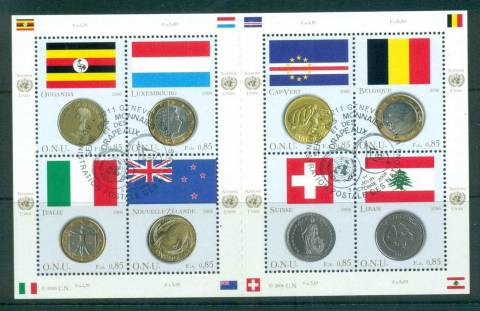 UN-Geneva-2006-Flags-Coins-MS-CTO-lot66046