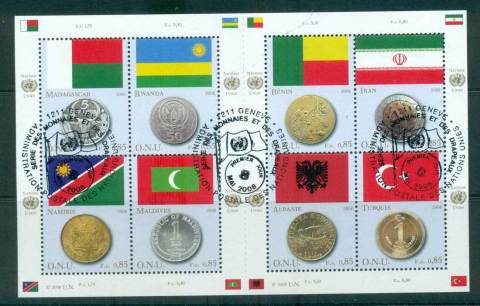 UN-Geneva-2008-Flags-Coins-MS-CTO-lot66047