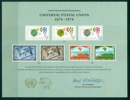 UN-New-York-1974-UPU-Centenary-Souvenir-card-lot56394