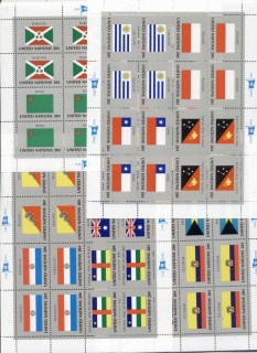 UN-New-York-1984-Flags-4x-sheets-MUH