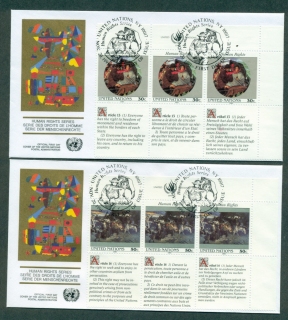 UN-New-York-1991-Human-Rights-2x-FDC-lot40962