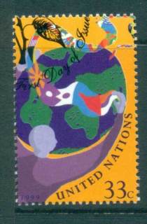 UN-New-York-1999-Flags-Globe-CTO-lot65876