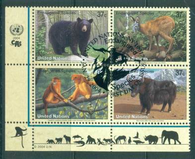 UN-New-York-2004-Endangered-Species-Blk-4-CTO-lot66029