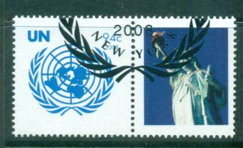 UN-New-York-2008-UN-Symbol-Statue-of-Liberty-label-CTO-lot65926