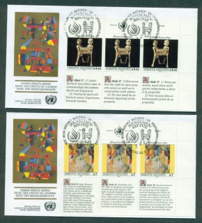 UN-Vienna-1991-Human-Rights-2x-FDC-lot40964