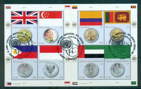 UN-Vienna-2008-Flags-Coins-MS-CTO-lot66008