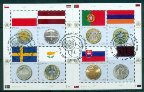 UN-Vienna-2008-Flags-Coins-MS-CTO-lot66082