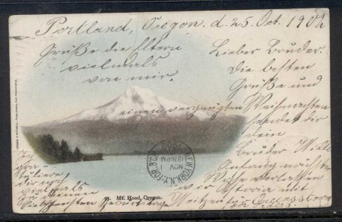 USA-1902-Mt-Hood-to-Germany-PPC-Used-Lot20552