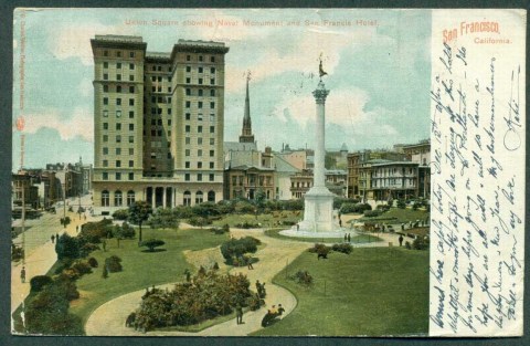 USA-1904-Union-Square-showing-Naval-Monument-San-Francisco-Hotel