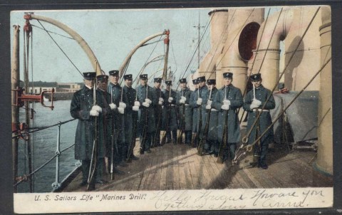 USA-1906-Marines-Drill-to-NY-PPC-Used-Lot20542