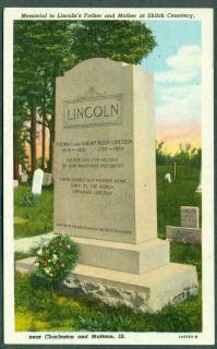 USA-1953-Memorial-to-Lincolns-Father-and-Mother-at-Shiloh-Cemetery