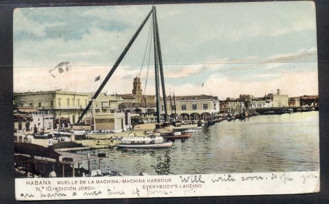 Cuba-1907-Machina-Harbour-to-Uk-PPC-lot22292