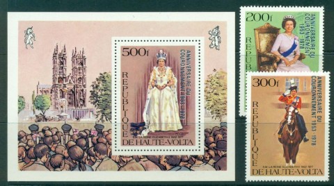 Upper-Volta-1978 QEII Coronation 25th Anniversary Opt + MS