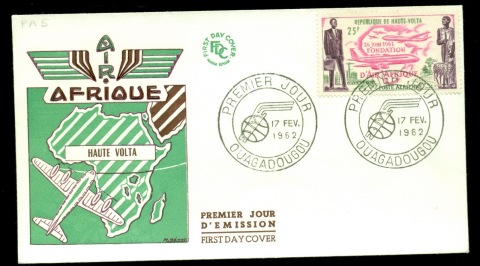 Upper-Volta-1962-Air-Afrique-FDC