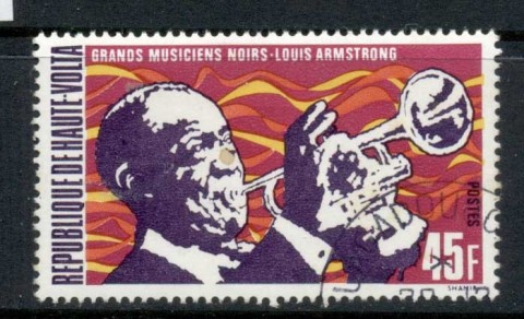 Upper-Volta-1972-Jazz-Musicians-Louis-Armstrong-CTO