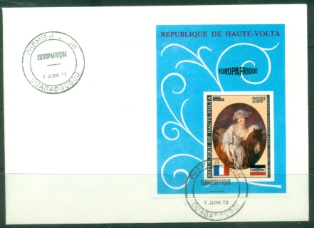 Upper-Volta-1973-Europ-Afrique-Art-MS-IMPERF-FDC