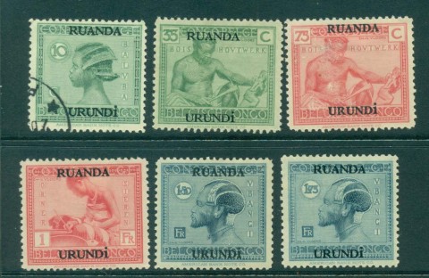 Ruanda-Urundi-1927-29-Natives-Asst-Opt-6-MH-FU-Lot30851