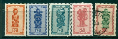 Ruanda-Urundi-1948-50-Masks-Asst-5-FU-MLH-Lot30854