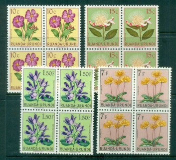 Ruanda-Urundi-1953-Flowers-Asst-Blks-MLH-MUH