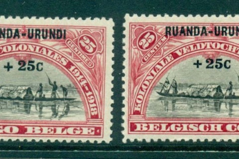 Ruanda-Urundi-1925-Opt-25c-Surch