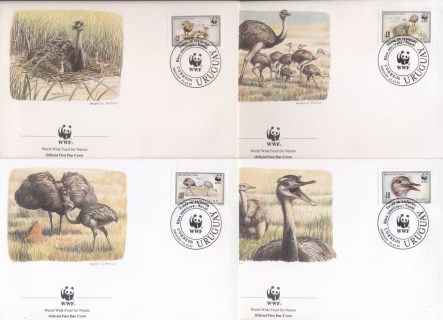 Uruguay-1993 WWF Greater Rhea, bird FDC