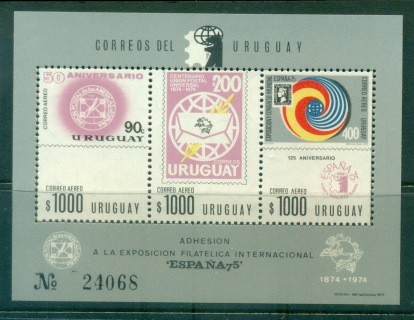 Uruguay-1974-Centenary-of-UPU-Blk-4-MUH-lot76367