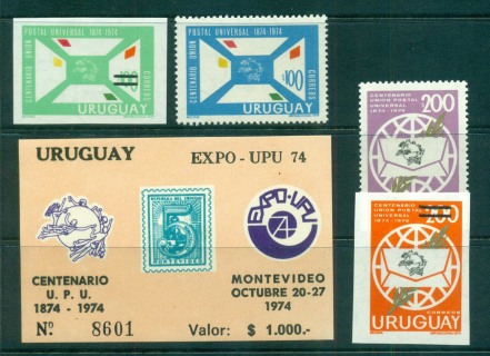 Uruguay-1974-UPU-Centenary-IMPERF-MS-MUH-lot56362