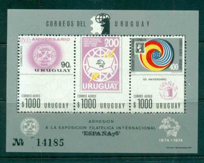 Uruguay-1975-UPU-Centenary-Espana-75-MS-MUH-lot56345