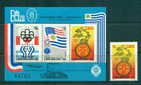 Uruguay-1975-UPU-Centenary-MS-1-MUH-lot56348