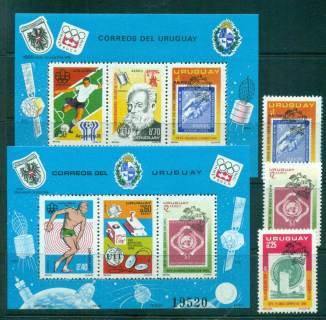 Uruguay-1976-UPU-Centenary-Olympics-Soccer-2x-MS-3-MUH-lot56363