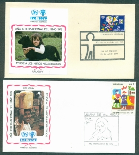 Uruguay-1979-IYC-International-Year-of-the-Child-2x-FDC-lot32049