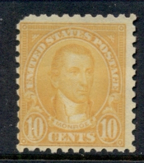 USA-1923-26-Sc591-10c-Monroe-Rotary-Perf-10-MLH