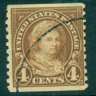 USA-1923-29-Sc601-4c-Martha-washington-Coil-Perf-10-vert-Rotary-FU-lot68096