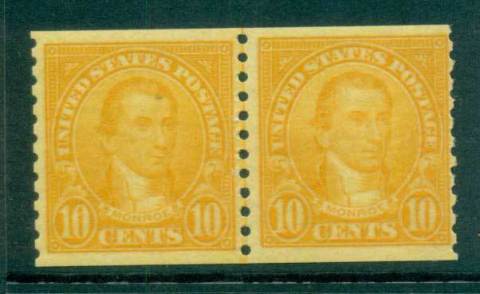 USA-1923-29-Sc603-10c-Monroe-Coil-Perf-10-vert-Rotary-pr-MLH-lot68076