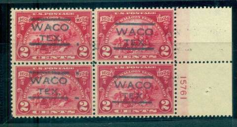 USA-1924-Sc615-Hugenot-Walloon-Tercentenary-2c-PB415761-Precancel-Waco-Texas-MLH-MUH-lot67349